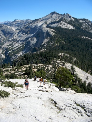 half dome trail back down